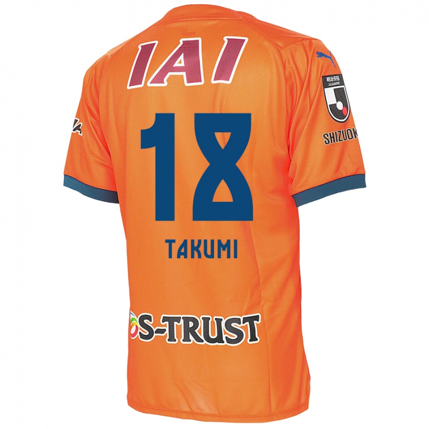 Uomo Maglia Takumi Kato #18 Arancione Blu Kit Gara Home 2024/25 Maglietta