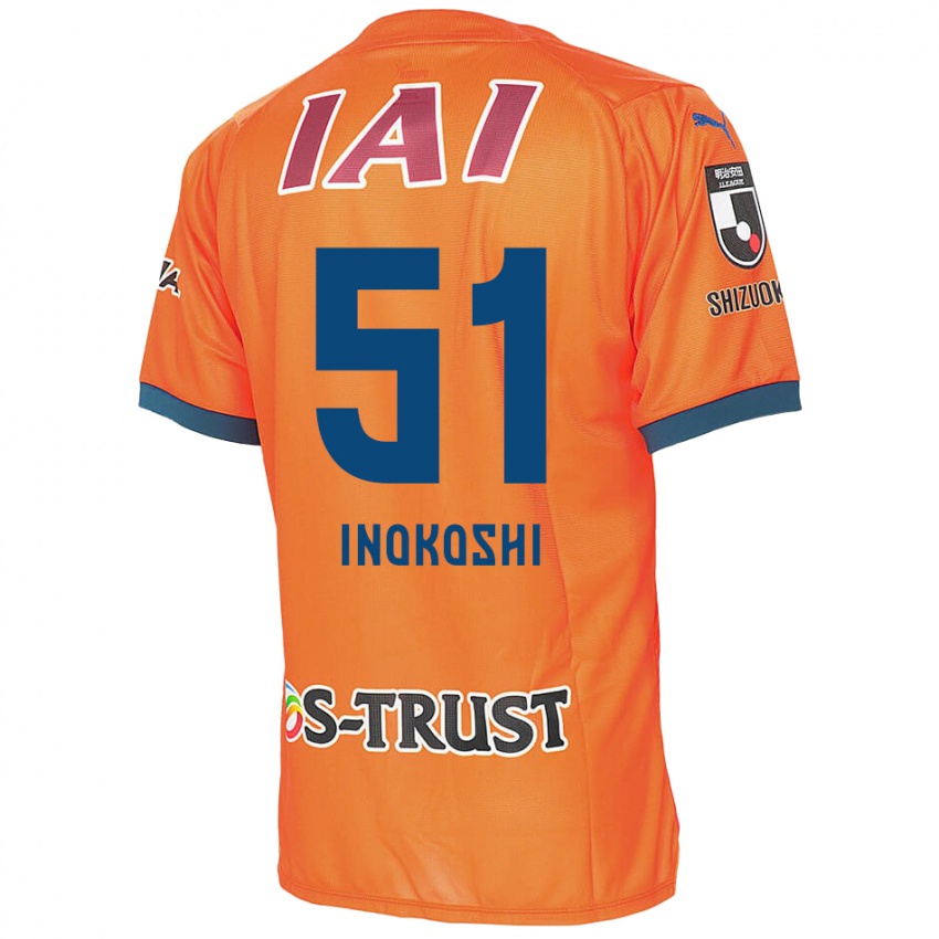 Uomo Maglia Yui Inokoshi #51 Arancione Blu Kit Gara Home 2024/25 Maglietta