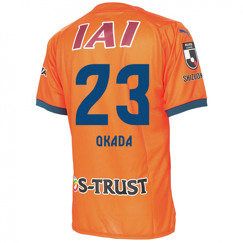 Uomo Maglia Shu Okada #23 Arancione Blu Kit Gara Home 2024/25 Maglietta