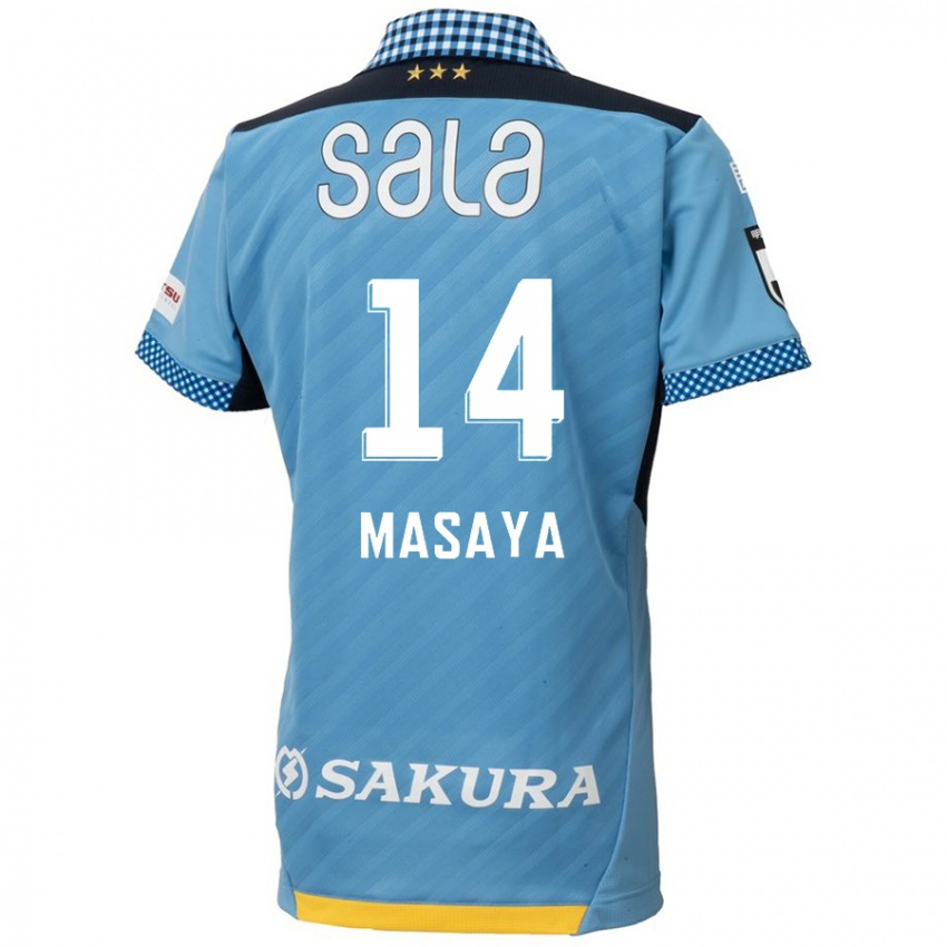 Uomo Maglia Masaya Matsumoto #14 Blu Nero Kit Gara Home 2024/25 Maglietta