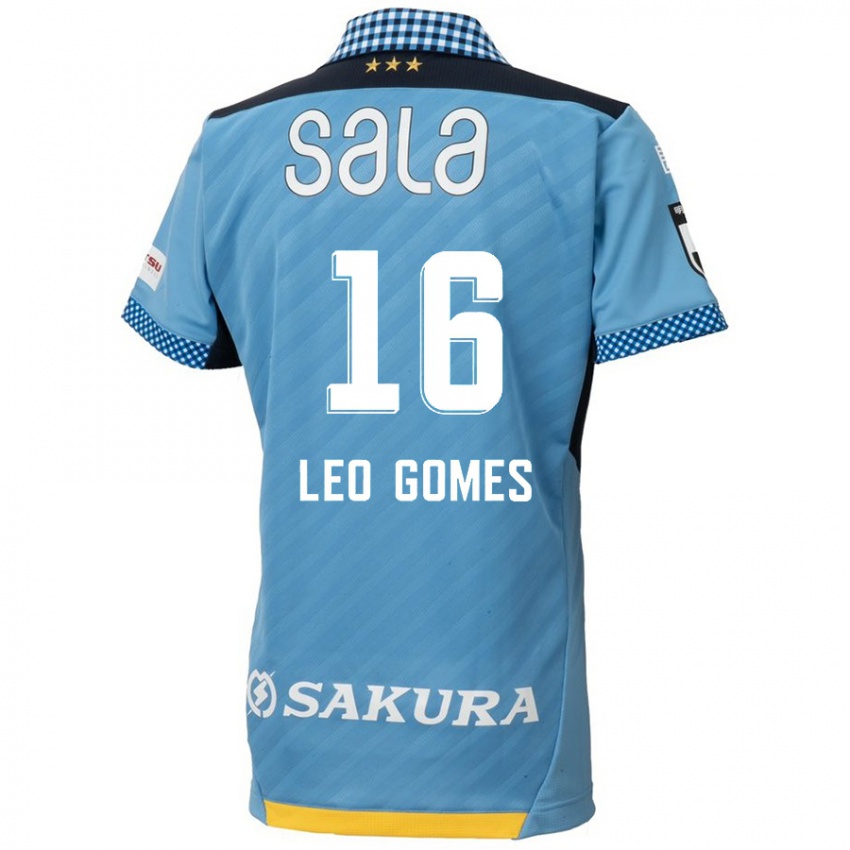 Uomo Maglia Léo Gomes #16 Blu Nero Kit Gara Home 2024/25 Maglietta