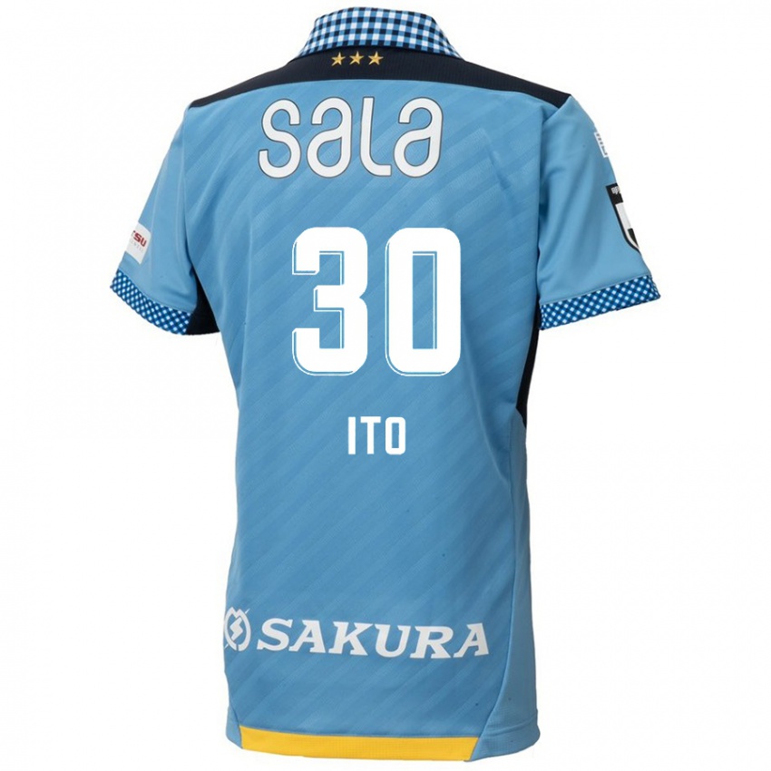 Uomo Maglia Chikara Ito #30 Blu Nero Kit Gara Home 2024/25 Maglietta