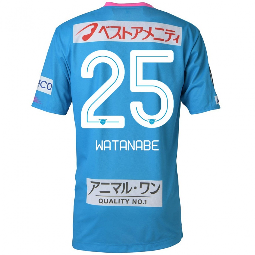 Uomo Maglia Ryohei Watanabe #25 Blu Rosa Kit Gara Home 2024/25 Maglietta