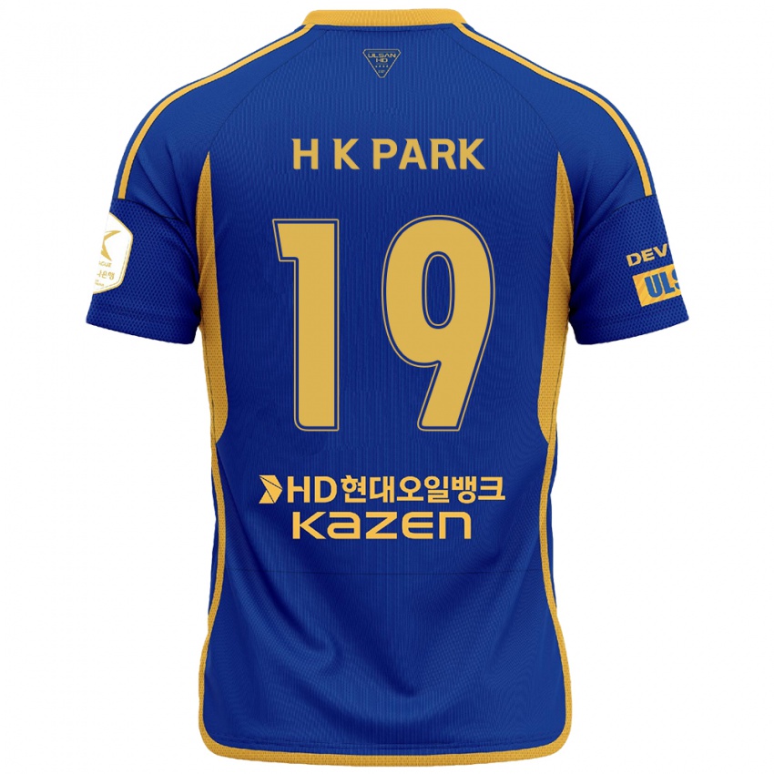 Uomo Maglia Kang-Hyun Park #19 Blu Giallo Kit Gara Home 2024/25 Maglietta