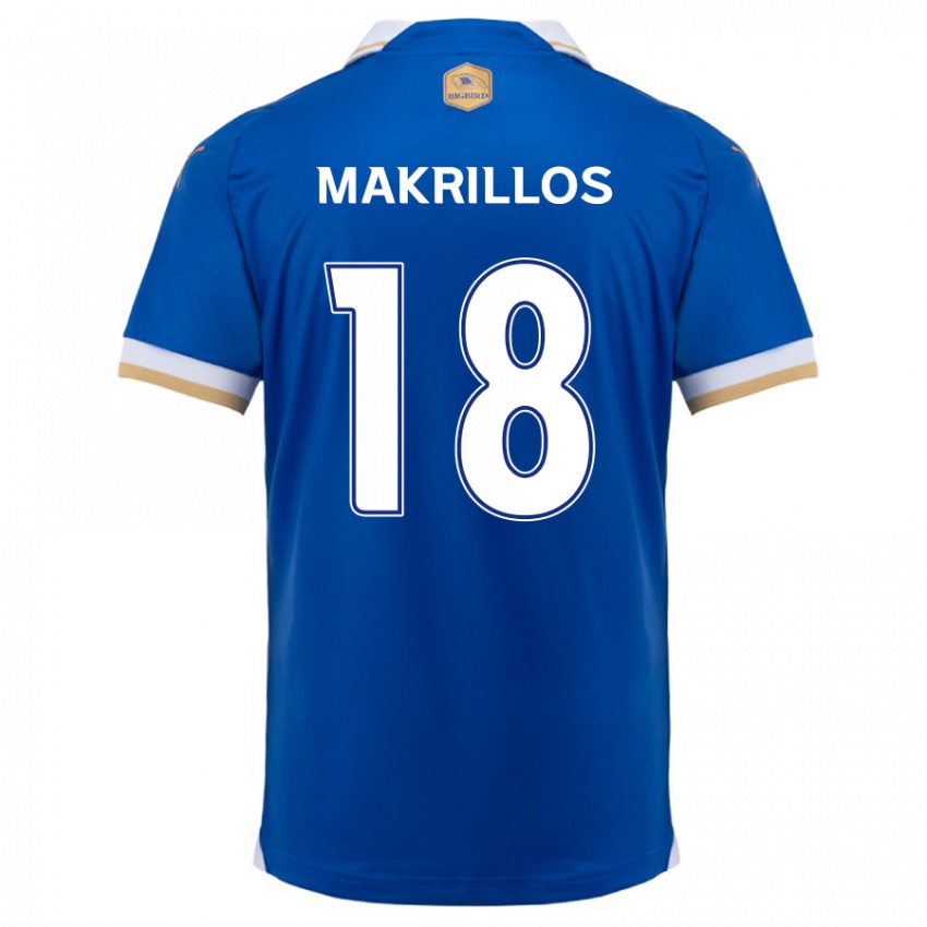 Uomo Maglia Peter Makrillos #18 Blu Bianco Kit Gara Home 2024/25 Maglietta