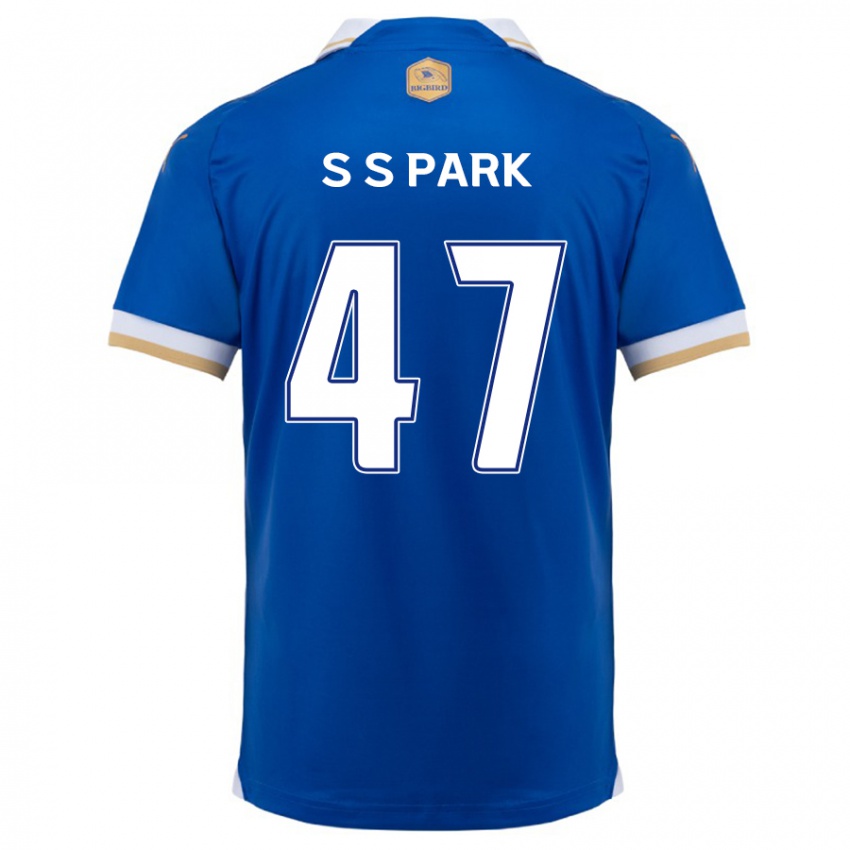 Uomo Maglia Seung-Soo Park #47 Blu Bianco Kit Gara Home 2024/25 Maglietta