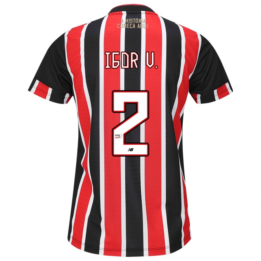 Uomo Maglia Igor Vinicius #2 Nero Rosso Bianco Kit Gara Away 2024/25 Maglietta