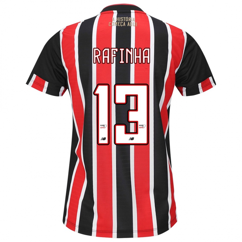 Uomo Maglia Rafinha #13 Nero Rosso Bianco Kit Gara Away 2024/25 Maglietta