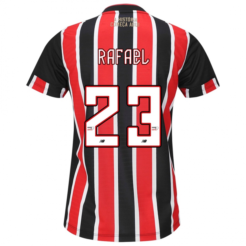 Uomo Maglia Rafael #23 Nero Rosso Bianco Kit Gara Away 2024/25 Maglietta