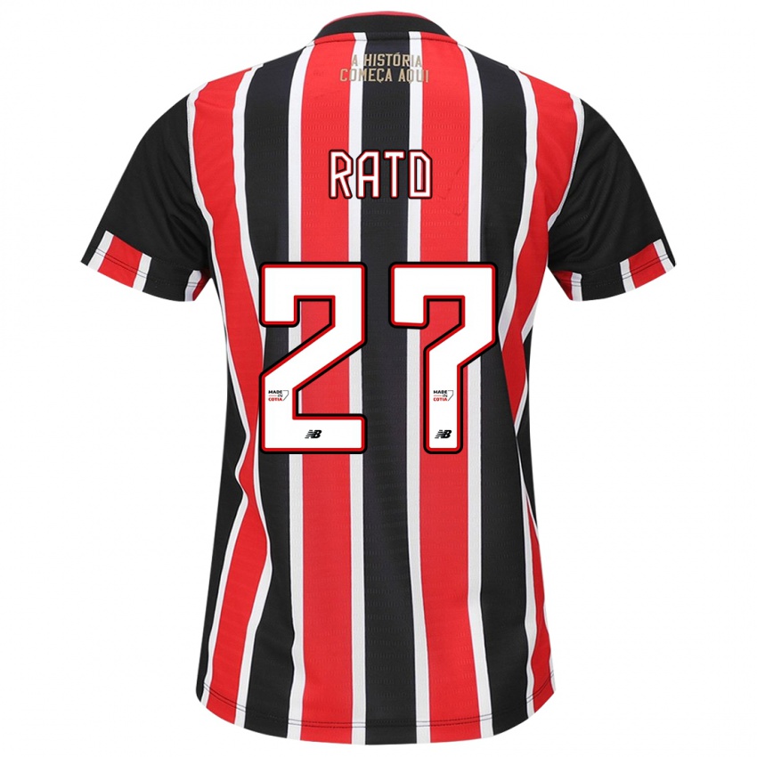 Uomo Maglia Wellington Rato #27 Nero Rosso Bianco Kit Gara Away 2024/25 Maglietta