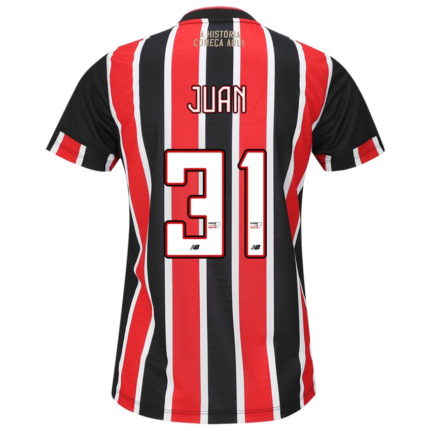 Uomo Maglia Juan #31 Nero Rosso Bianco Kit Gara Away 2024/25 Maglietta