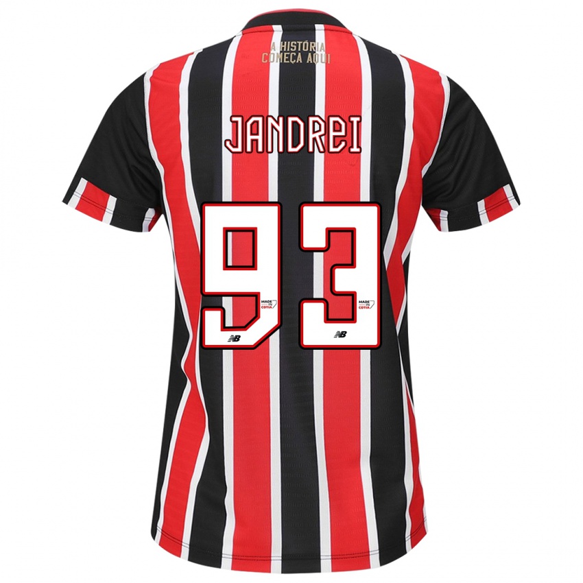 Uomo Maglia Jandrei #93 Nero Rosso Bianco Kit Gara Away 2024/25 Maglietta