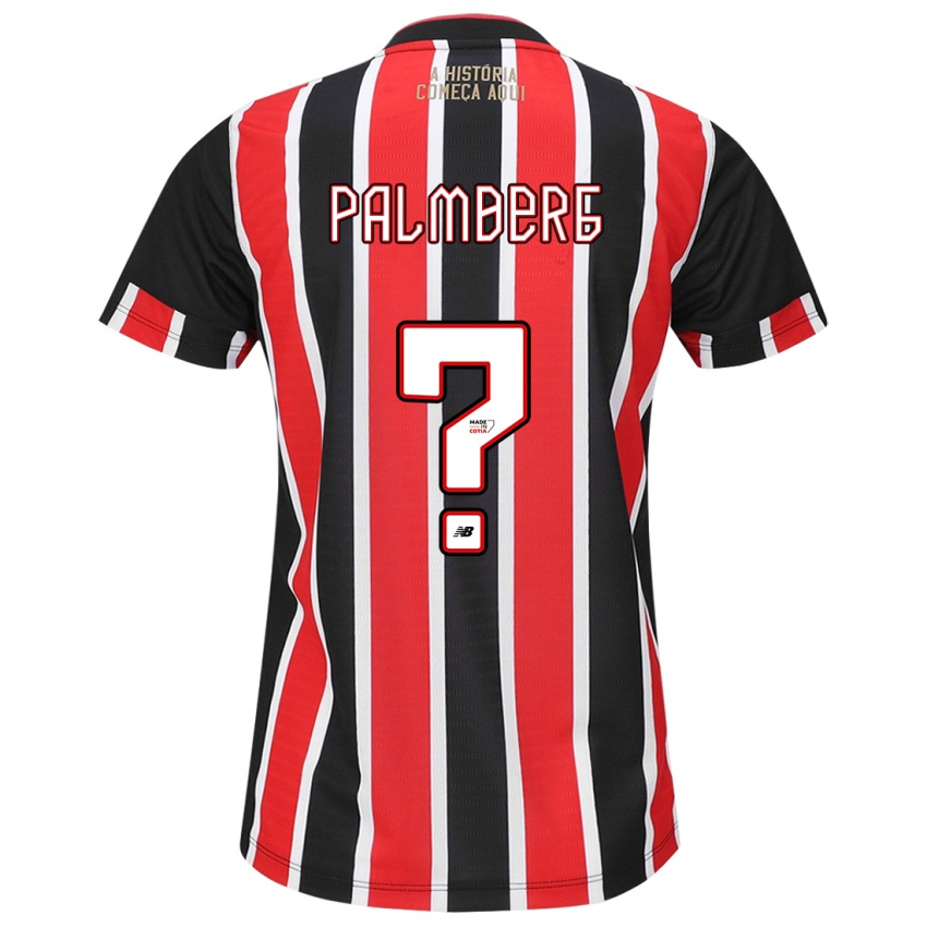 Uomo Maglia Palmberg #0 Nero Rosso Bianco Kit Gara Away 2024/25 Maglietta