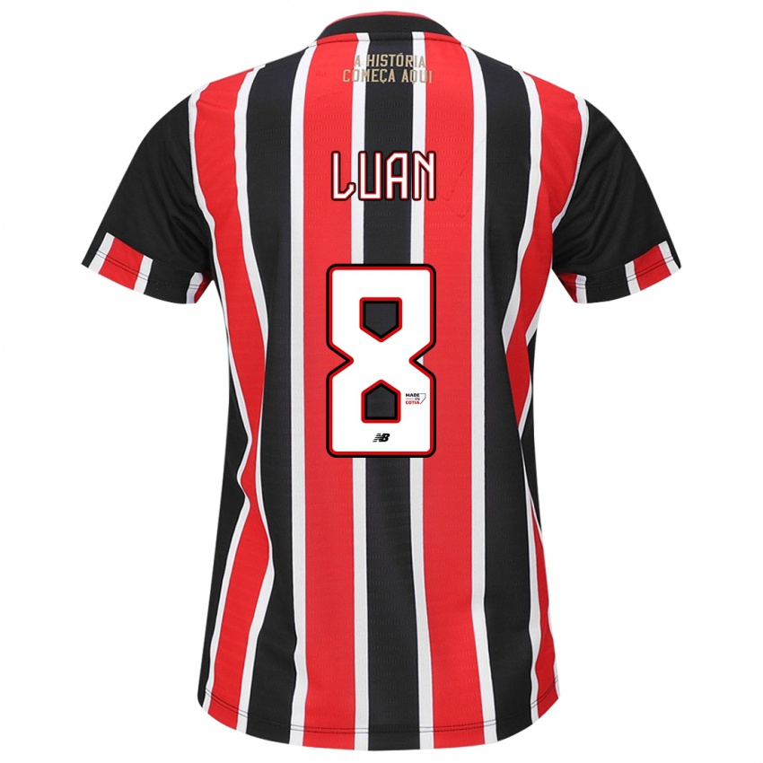 Uomo Maglia Luan #8 Nero Rosso Bianco Kit Gara Away 2024/25 Maglietta