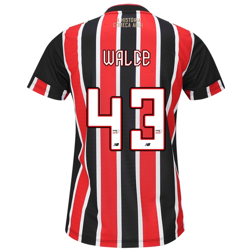 Uomo Maglia Walce #43 Nero Rosso Bianco Kit Gara Away 2024/25 Maglietta