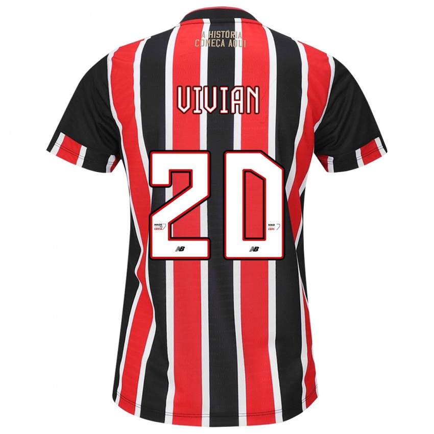 Uomo Maglia Vivian #20 Nero Rosso Bianco Kit Gara Away 2024/25 Maglietta