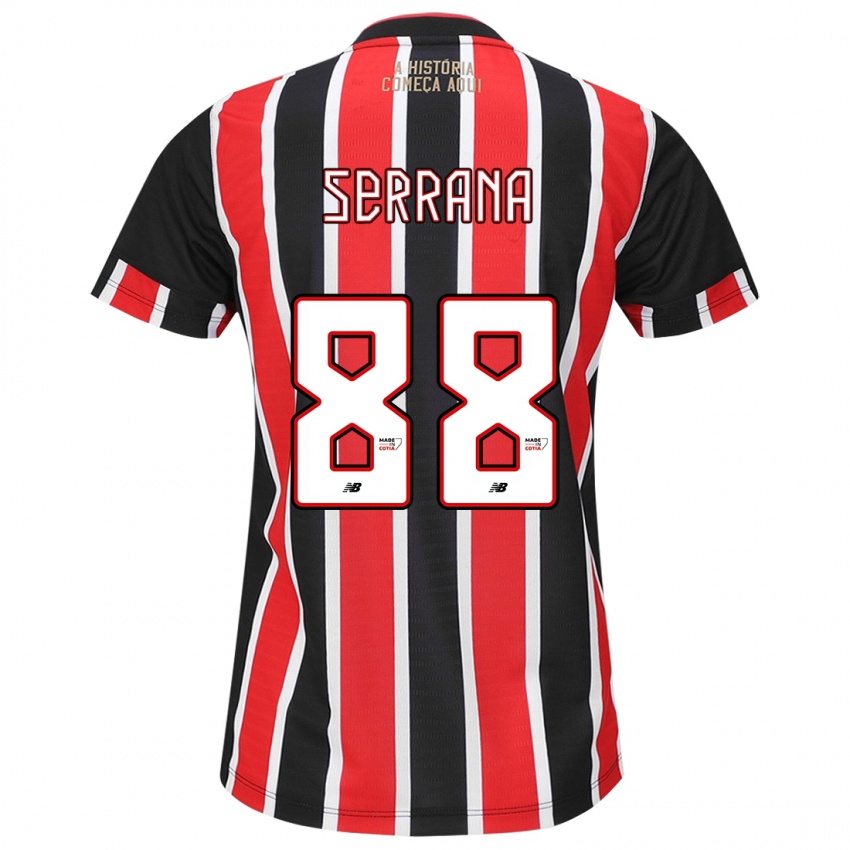 Uomo Maglia Serrana #88 Nero Rosso Bianco Kit Gara Away 2024/25 Maglietta