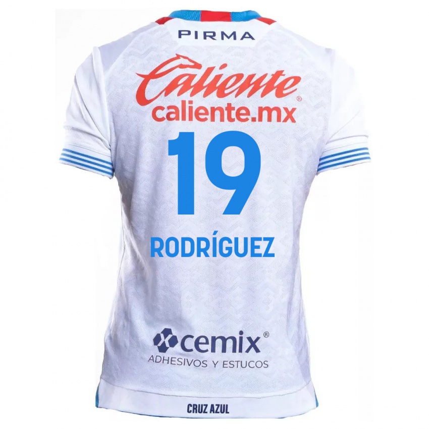 Uomo Maglia Carlos Rodriguez #19 Bianco Blu Kit Gara Away 2024/25 Maglietta