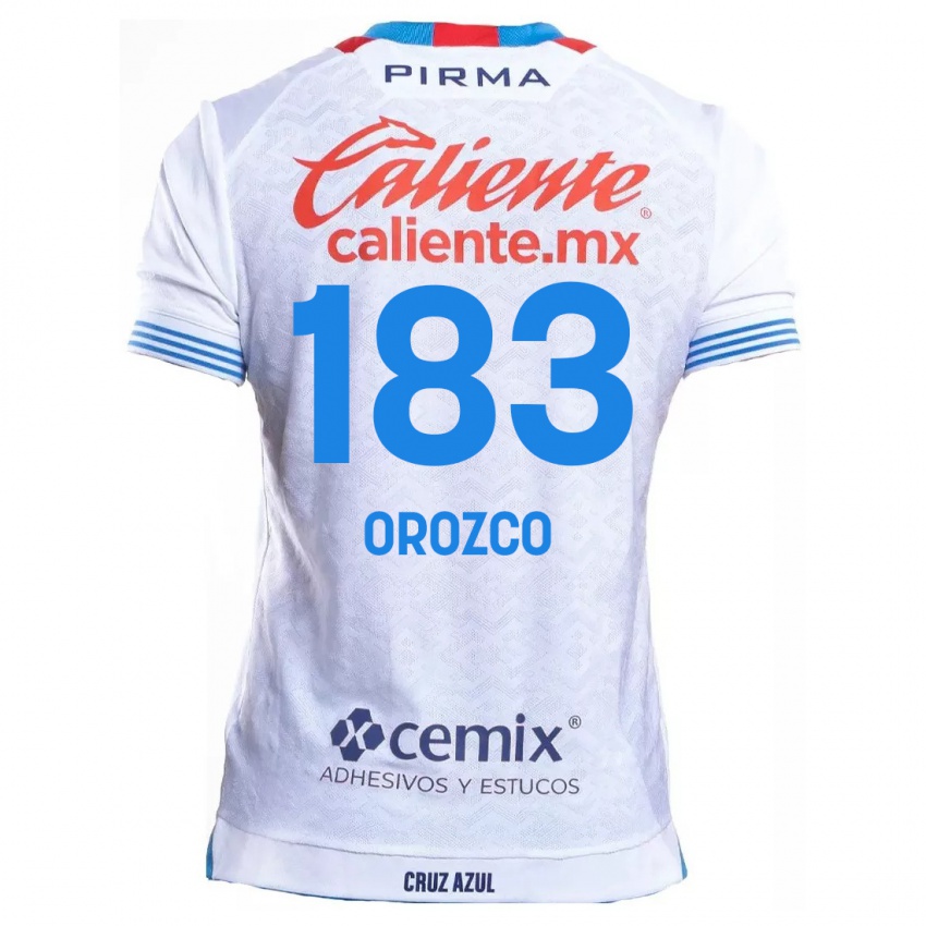 Uomo Maglia Fabrizzio Orozco #183 Bianco Blu Kit Gara Away 2024/25 Maglietta