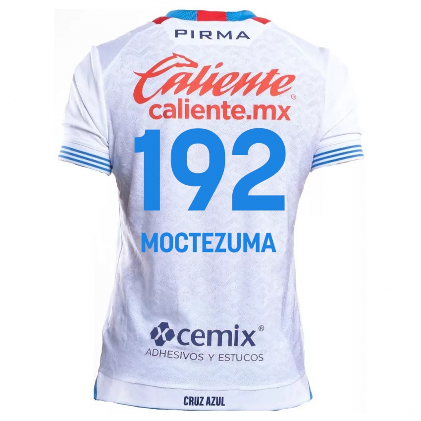 Uomo Maglia Brayan Moctezuma #192 Bianco Blu Kit Gara Away 2024/25 Maglietta