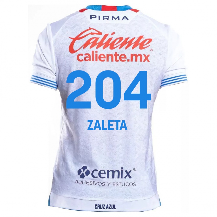 Uomo Maglia Mauro Zaleta #204 Bianco Blu Kit Gara Away 2024/25 Maglietta