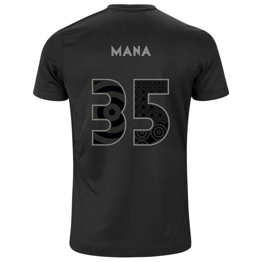 Uomo Maglia Leo Mana #35 Nero Kit Gara Away 2024/25 Maglietta