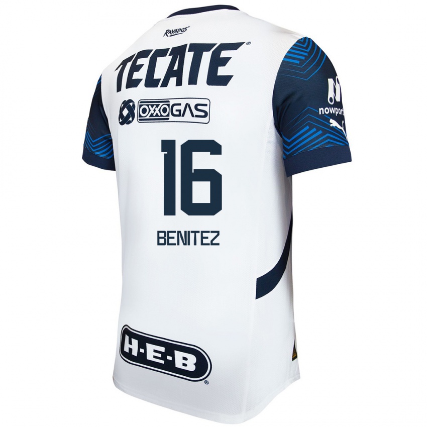 Uomo Maglia Xanic Benitez #16 Bianco Blu Kit Gara Away 2024/25 Maglietta