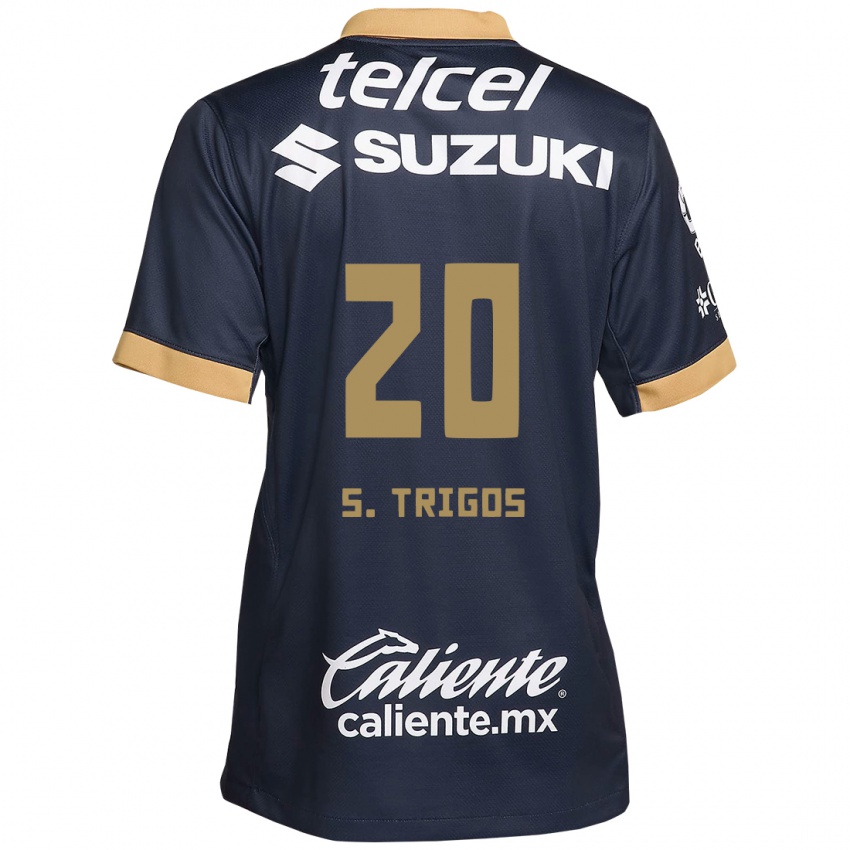 Uomo Maglia Santiago Trigos #20 Ossidiana Oro Bianco Kit Gara Away 2024/25 Maglietta