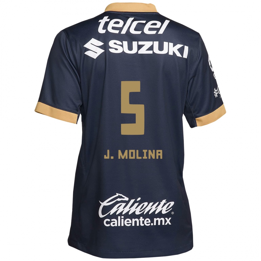 Uomo Maglia Jesús Molina #5 Ossidiana Oro Bianco Kit Gara Away 2024/25 Maglietta