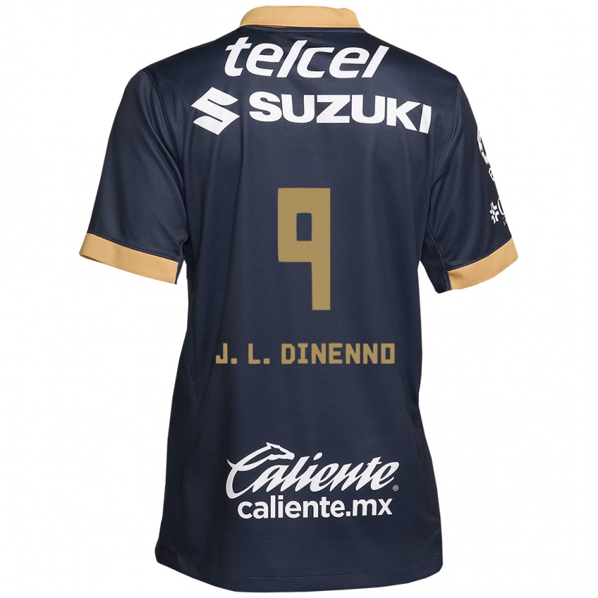 Uomo Maglia Juan Dinenno #9 Ossidiana Oro Bianco Kit Gara Away 2024/25 Maglietta