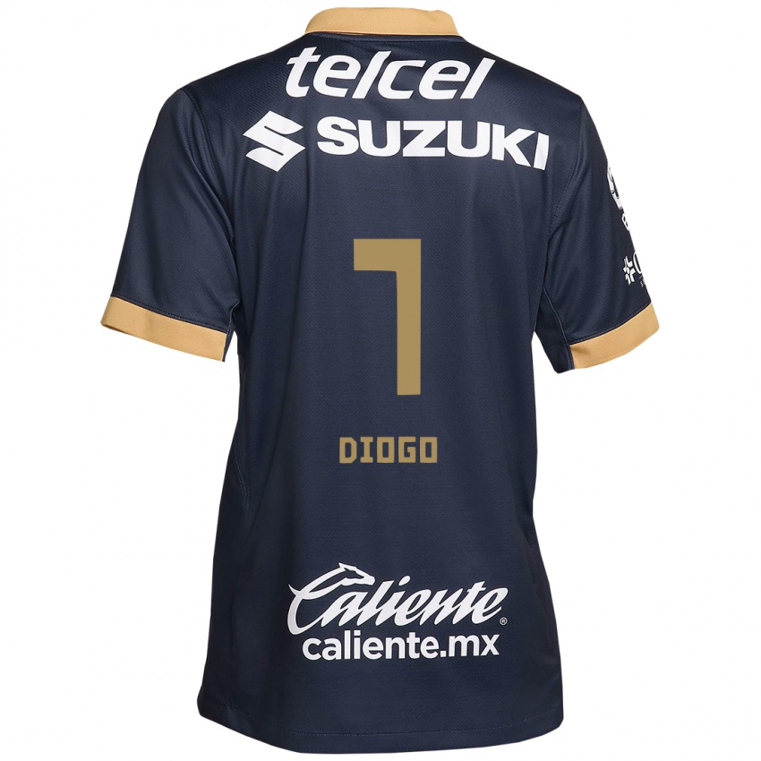 Uomo Maglia Diogo #7 Ossidiana Oro Bianco Kit Gara Away 2024/25 Maglietta