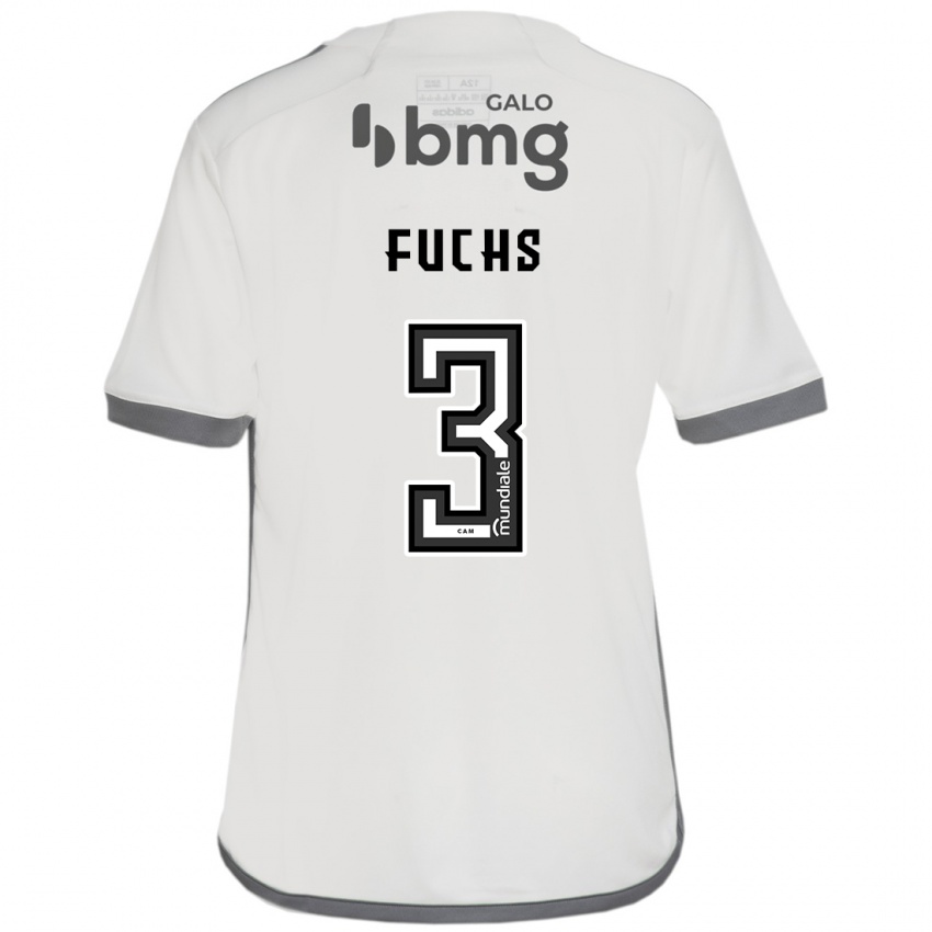 Uomo Maglia Bruno Fuchs #3 Bianco Kit Gara Away 2024/25 Maglietta