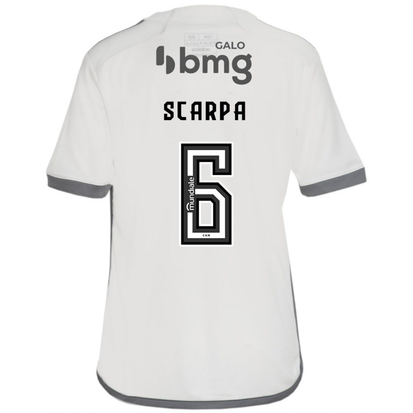 Uomo Maglia Gustavo Scarpa #6 Bianco Kit Gara Away 2024/25 Maglietta