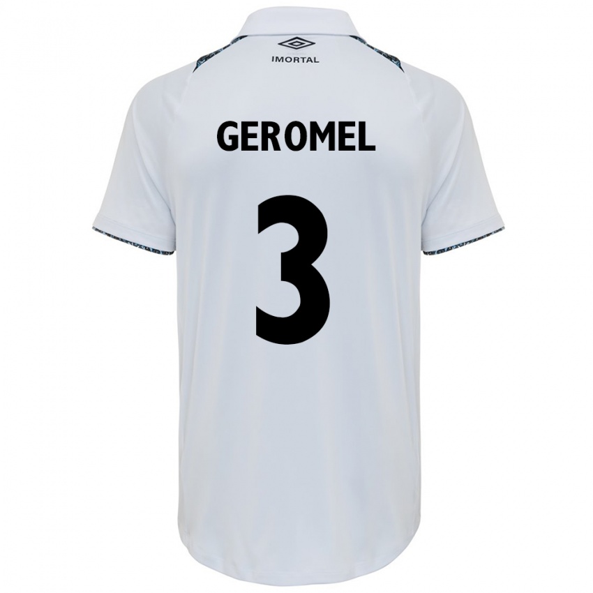 Uomo Maglia Pedro Geromel #3 Bianco Blu Kit Gara Away 2024/25 Maglietta