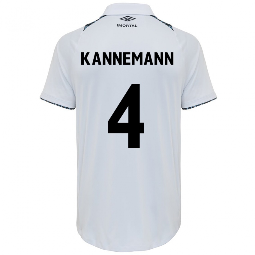 Uomo Maglia Walter Kannemann #4 Bianco Blu Kit Gara Away 2024/25 Maglietta