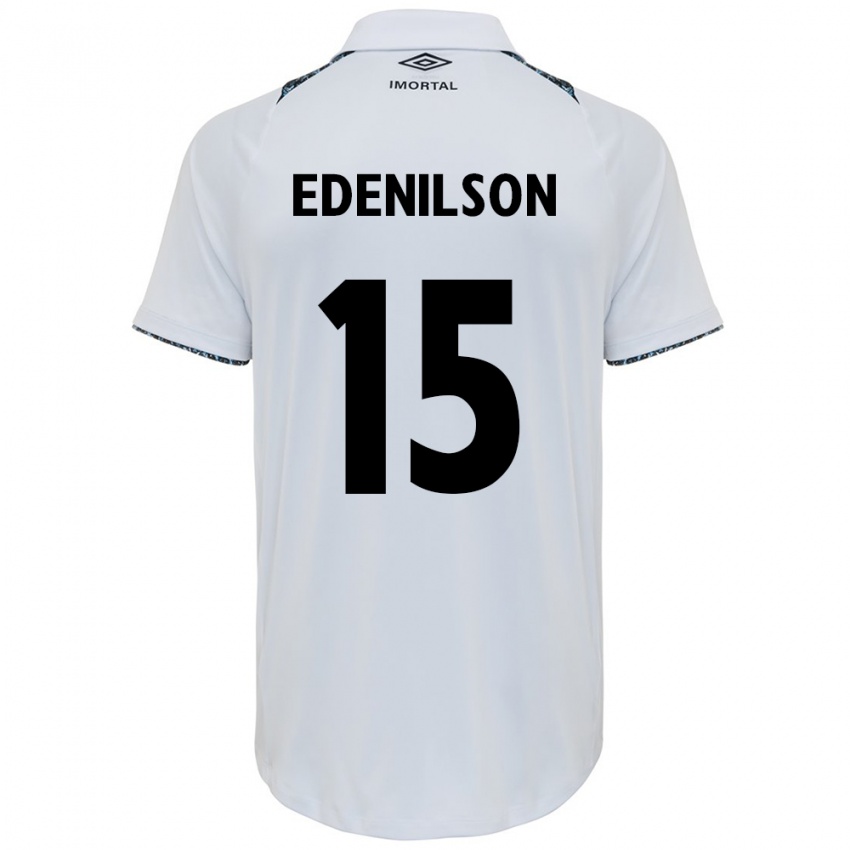 Uomo Maglia Edenilson #15 Bianco Blu Kit Gara Away 2024/25 Maglietta