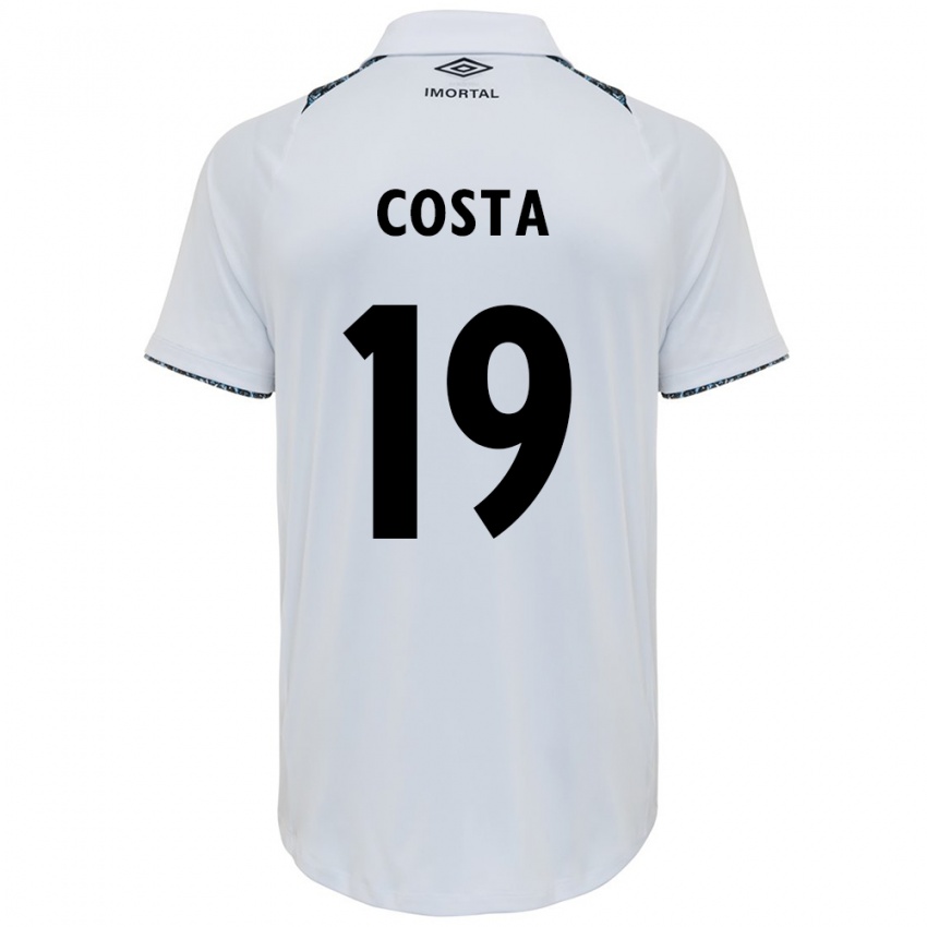 Uomo Maglia Diego Costa #19 Bianco Blu Kit Gara Away 2024/25 Maglietta