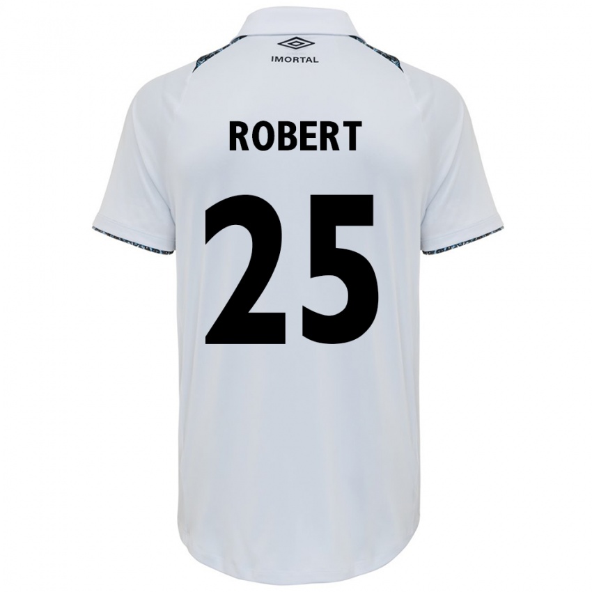 Uomo Maglia Jhonata Robert #25 Bianco Blu Kit Gara Away 2024/25 Maglietta