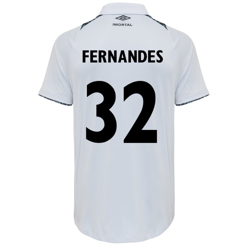 Uomo Maglia Nathan Fernandes #32 Bianco Blu Kit Gara Away 2024/25 Maglietta