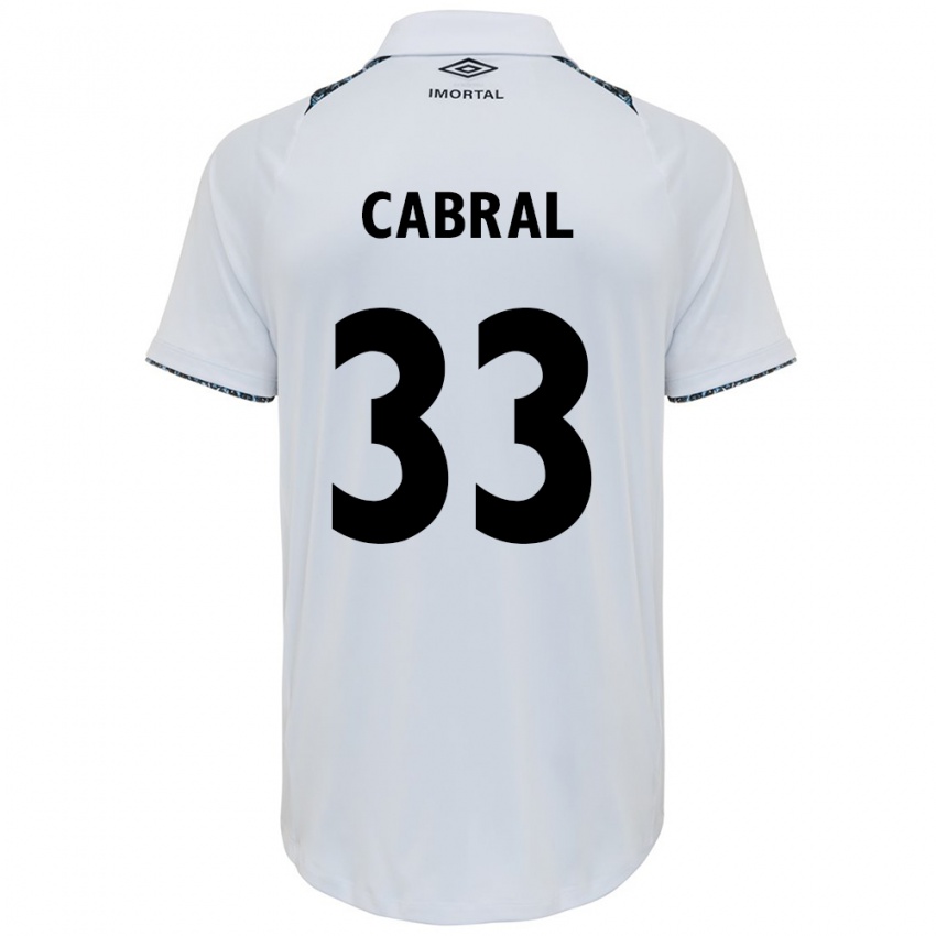 Uomo Maglia Rafael Cabral #33 Bianco Blu Kit Gara Away 2024/25 Maglietta