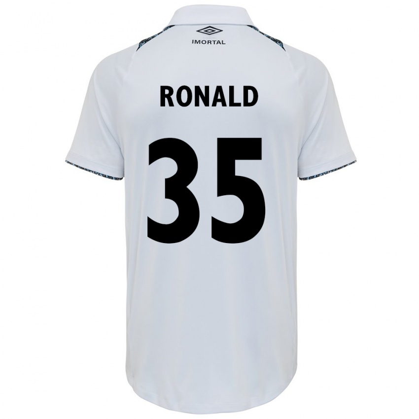 Uomo Maglia Ronald #35 Bianco Blu Kit Gara Away 2024/25 Maglietta