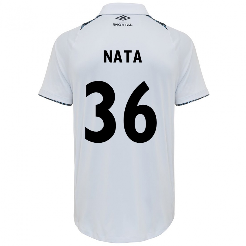 Uomo Maglia Natã #36 Bianco Blu Kit Gara Away 2024/25 Maglietta