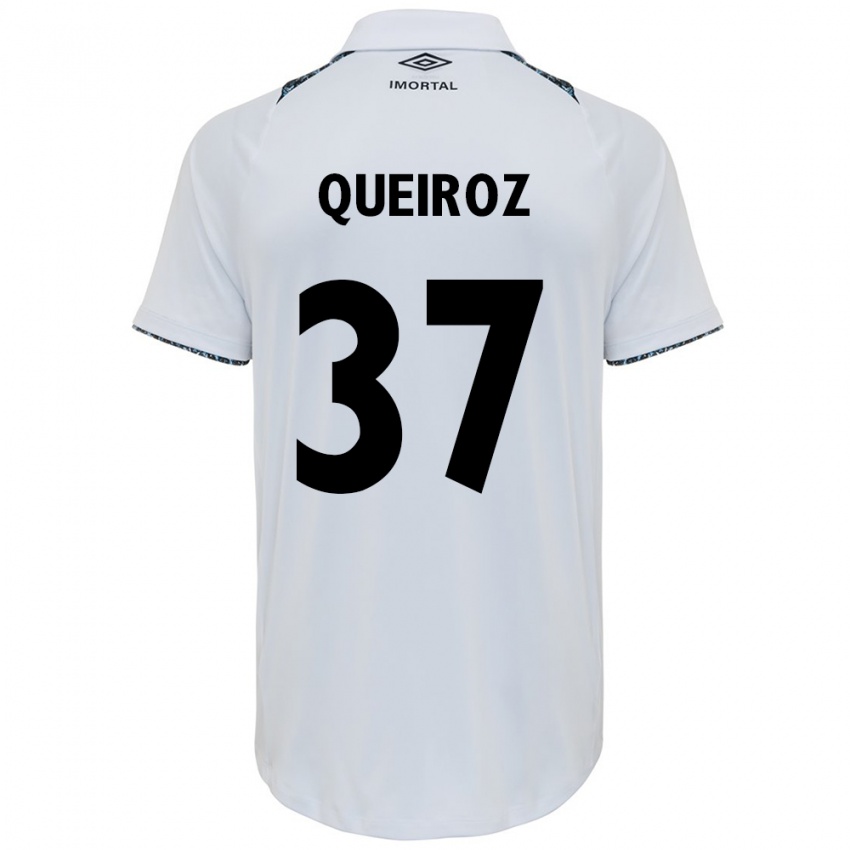 Uomo Maglia Du Queiroz #37 Bianco Blu Kit Gara Away 2024/25 Maglietta