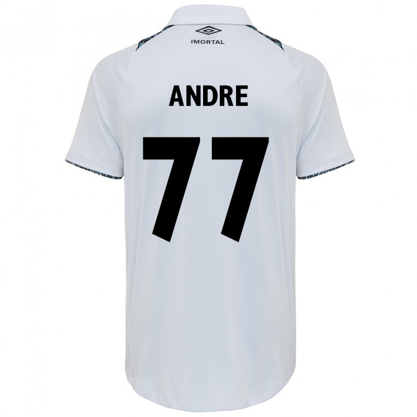 Uomo Maglia André #77 Bianco Blu Kit Gara Away 2024/25 Maglietta