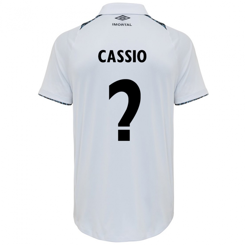 Uomo Maglia Cássio #0 Bianco Blu Kit Gara Away 2024/25 Maglietta