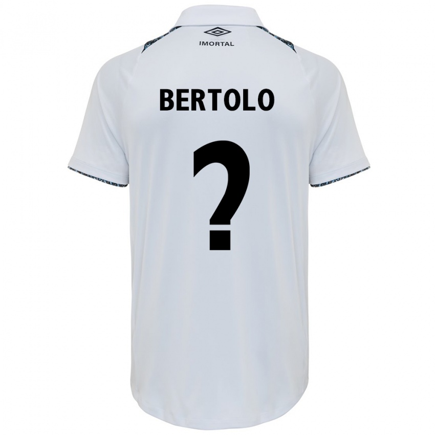 Uomo Maglia Mateus Bertolo #0 Bianco Blu Kit Gara Away 2024/25 Maglietta