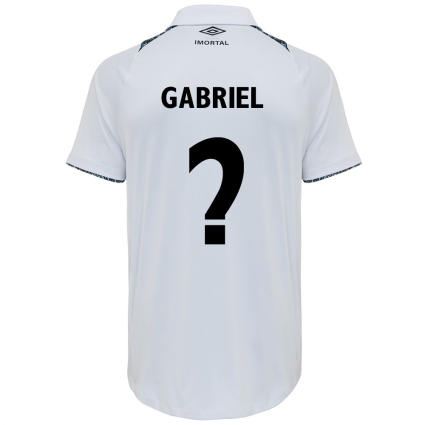 Uomo Maglia Pedro Gabriel #0 Bianco Blu Kit Gara Away 2024/25 Maglietta