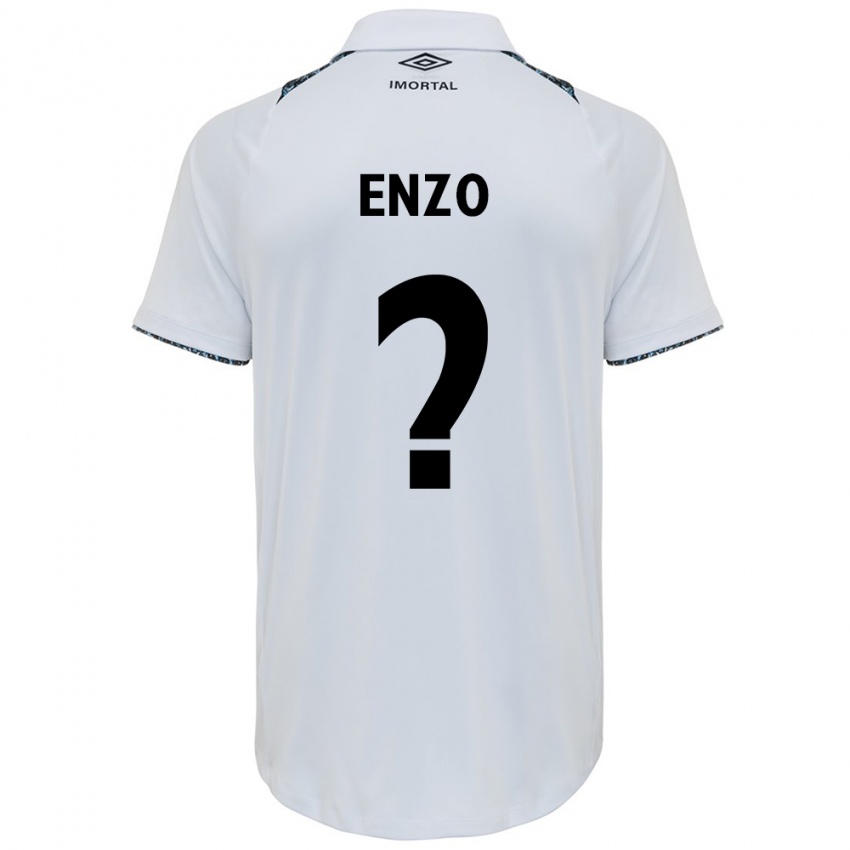 Uomo Maglia Enzo #0 Bianco Blu Kit Gara Away 2024/25 Maglietta