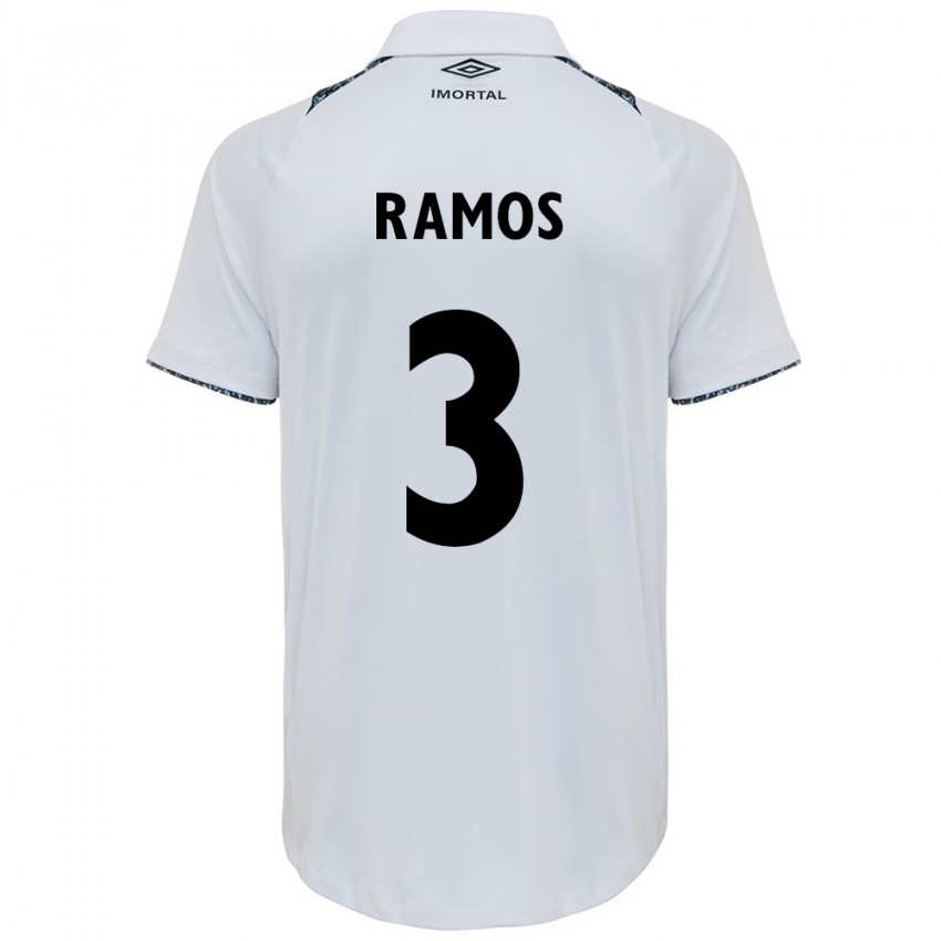 Uomo Maglia João Ramos #3 Bianco Blu Kit Gara Away 2024/25 Maglietta