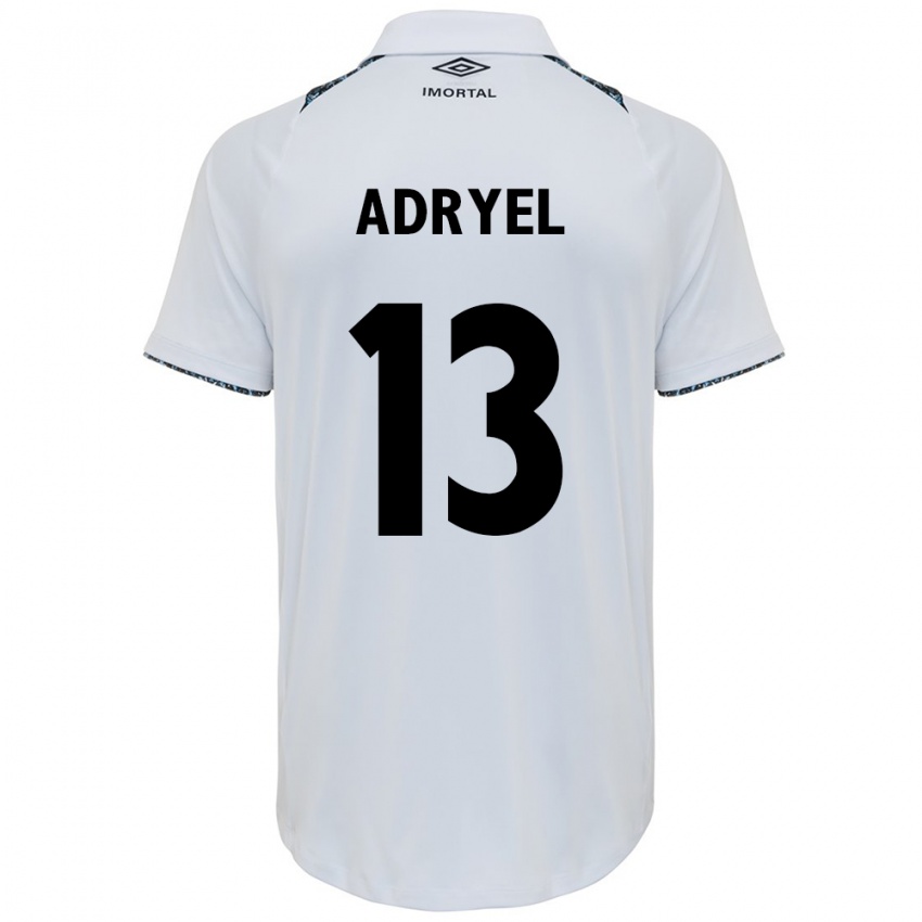 Uomo Maglia Adryel #13 Bianco Blu Kit Gara Away 2024/25 Maglietta